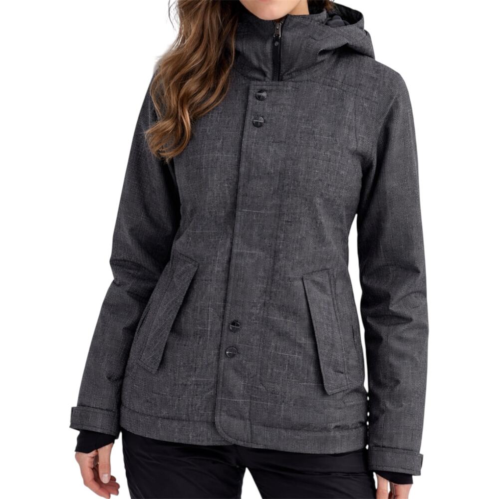 Burton Jet Set Jacket Hood ThermacoreEco Insulated DRYRIDE Slim Gray Medium